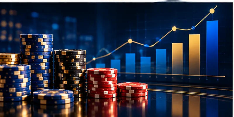 Casino chips and a probability chart illustrate the difference between payouts and expected returns.