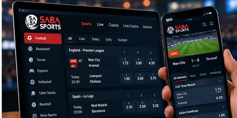 A digital sportsbook dashboard displaying football markets and available betting information